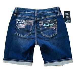 Silver Jeans Co Jean Shorts - Flag on Pockets